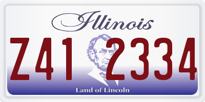 IL license plate Z412334