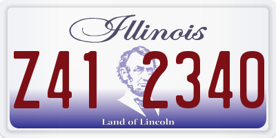 IL license plate Z412340