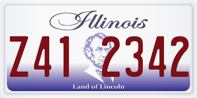 IL license plate Z412342