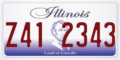 IL license plate Z412343
