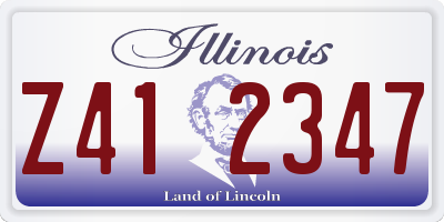 IL license plate Z412347