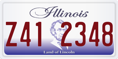 IL license plate Z412348