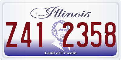IL license plate Z412358