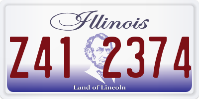 IL license plate Z412374
