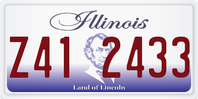IL license plate Z412433