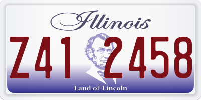 IL license plate Z412458