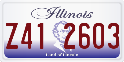 IL license plate Z412603