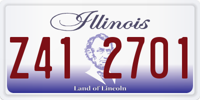 IL license plate Z412701