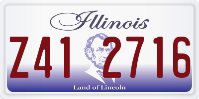 IL license plate Z412716