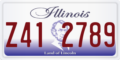 IL license plate Z412789