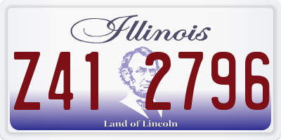 IL license plate Z412796