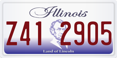 IL license plate Z412905
