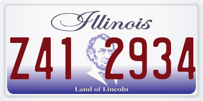 IL license plate Z412934