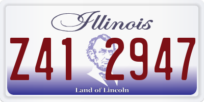 IL license plate Z412947