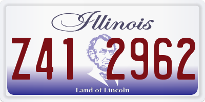 IL license plate Z412962