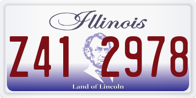 IL license plate Z412978