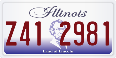 IL license plate Z412981