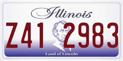 IL license plate Z412983
