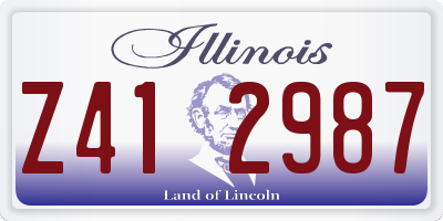 IL license plate Z412987