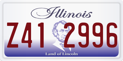 IL license plate Z412996