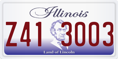 IL license plate Z413003