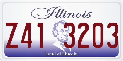 IL license plate Z413203
