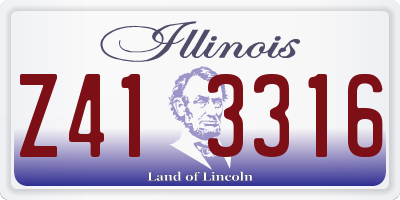 IL license plate Z413316
