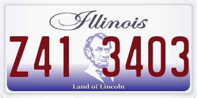 IL license plate Z413403