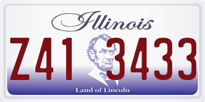 IL license plate Z413433