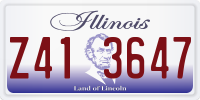 IL license plate Z413647