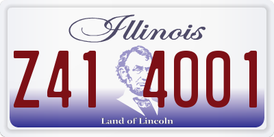 IL license plate Z414001