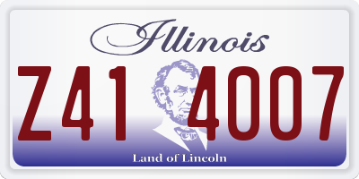IL license plate Z414007