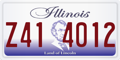 IL license plate Z414012