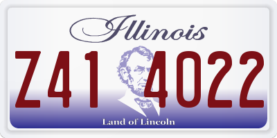 IL license plate Z414022