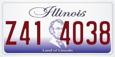 IL license plate Z414038