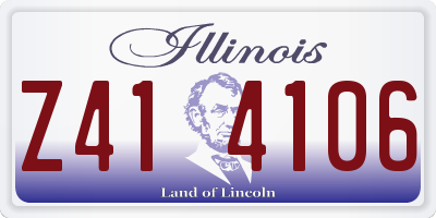 IL license plate Z414106