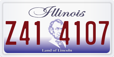 IL license plate Z414107