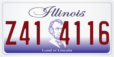 IL license plate Z414116