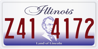 IL license plate Z414172