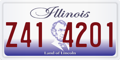 IL license plate Z414201