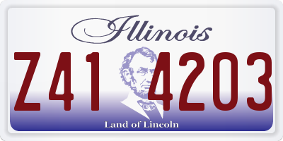 IL license plate Z414203