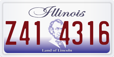 IL license plate Z414316