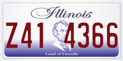 IL license plate Z414366