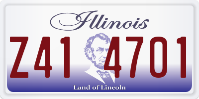 IL license plate Z414701