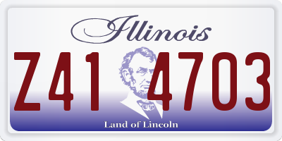 IL license plate Z414703