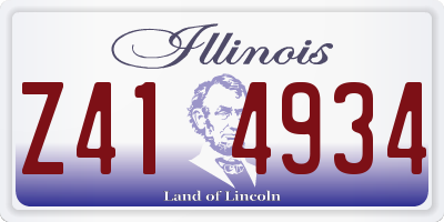 IL license plate Z414934