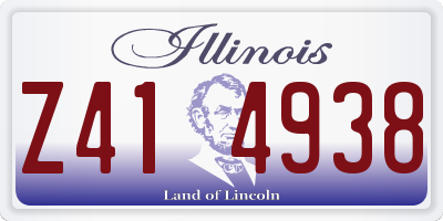 IL license plate Z414938