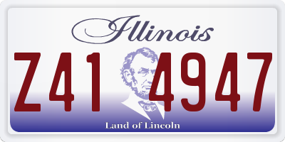 IL license plate Z414947