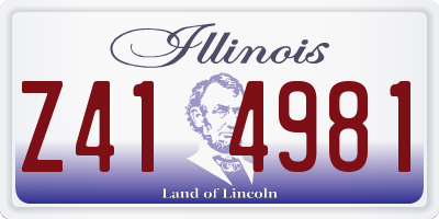 IL license plate Z414981