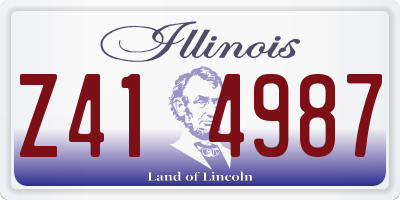 IL license plate Z414987